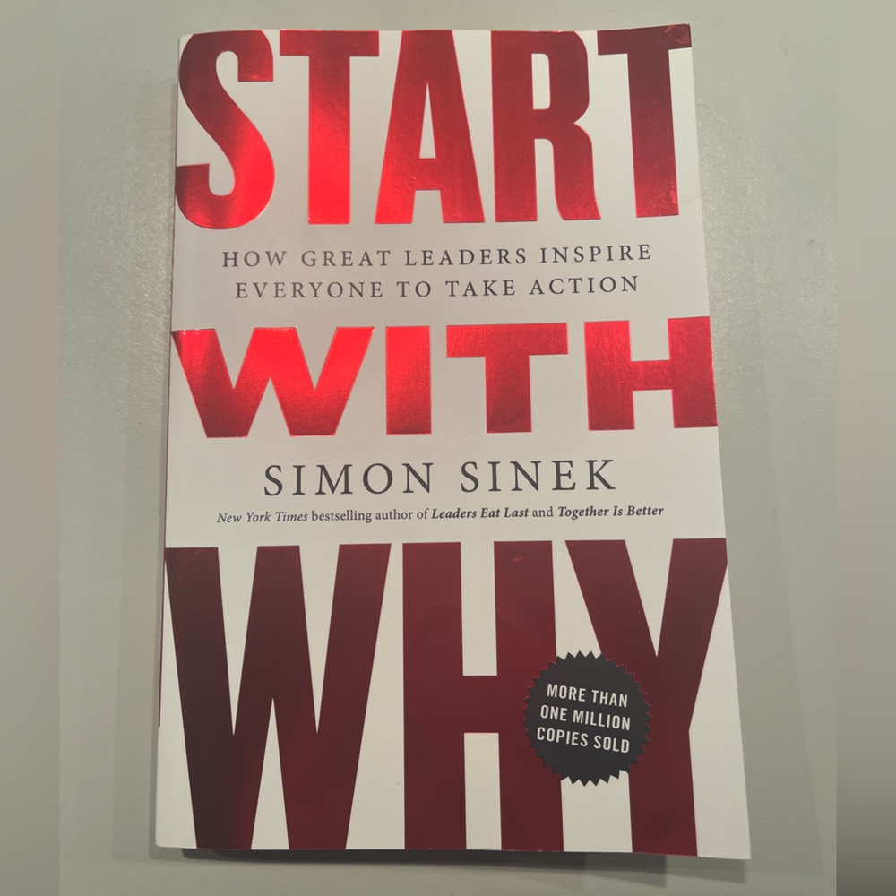 Start With Why book. Published 2011. Never used, new condition. Red & white.